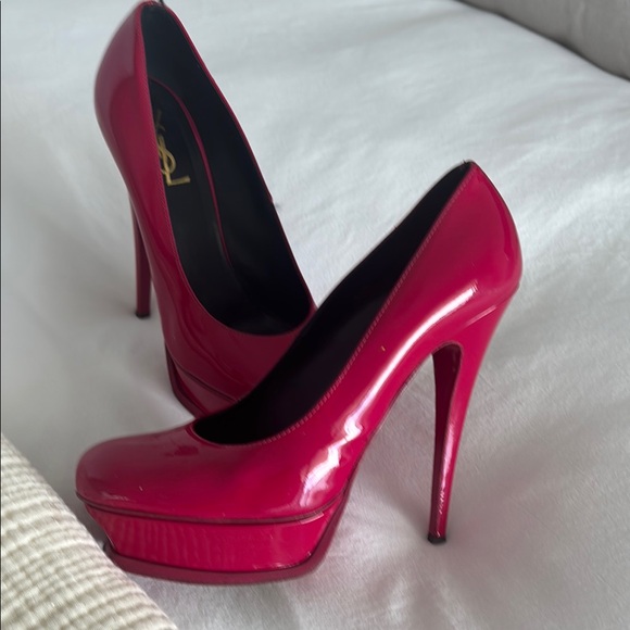 Yves Saint Laurent Women's Pink Platform Heels - Picture 2 of 8
